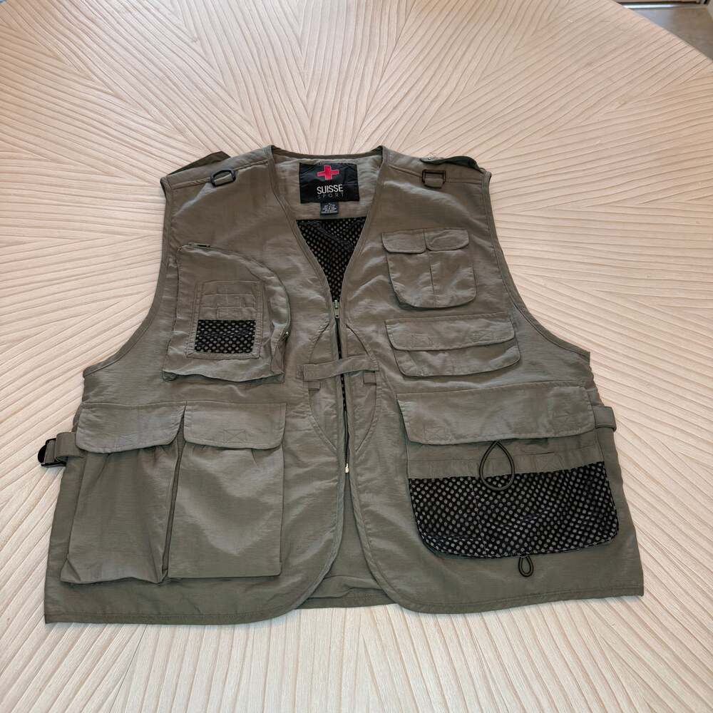 Suisse Sport UtilityFishing/Hunting Field Vest Adult L  Pockets Green